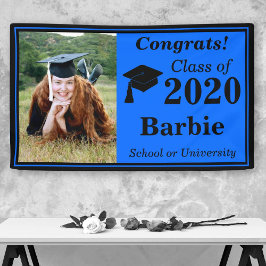 Blue Black One Foto Class of 2024 Abschluss Banner