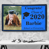 Blue Black One Foto Class of 2024 Abschluss Banner