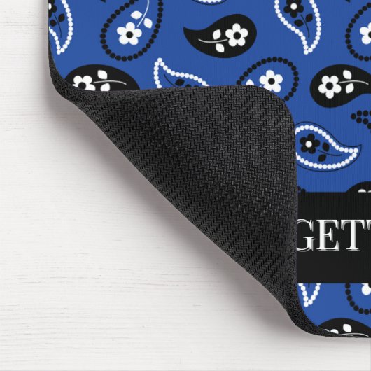 Blue & Black Paisley Mouse Pad Mousepad (Ecke)