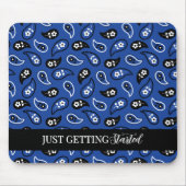 Blue & Black Paisley Mouse Pad Mousepad (Vorne)