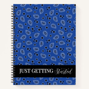 Blue & Black Paisley Spiral Notebook Notizblock