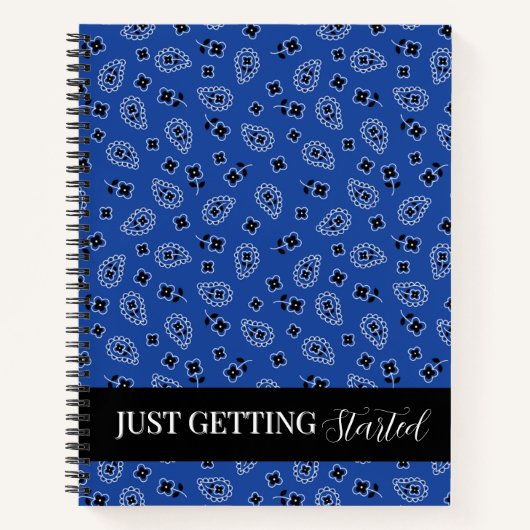 Blue & Black Paisley Spiral Notebook Notizblock (Vorderseite)
