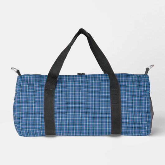 Blue Black Plaid Classic Pattern Duffle Bag (Vorderseite)