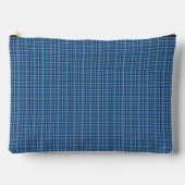 Blue Black Plaid Classic Pattern Modern Zubehörtasche (Vorderseite)