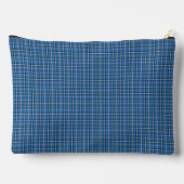 Blue Black Plaid Classic Pattern Modern Zubehörtasche (Rückseite)