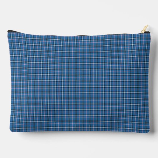 Blue Black Plaid Classic Pattern Modern Zubehörtasche (Rückseite)