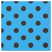 Blue Black Polka Dots Textile Stoff (Nahaufnahme)