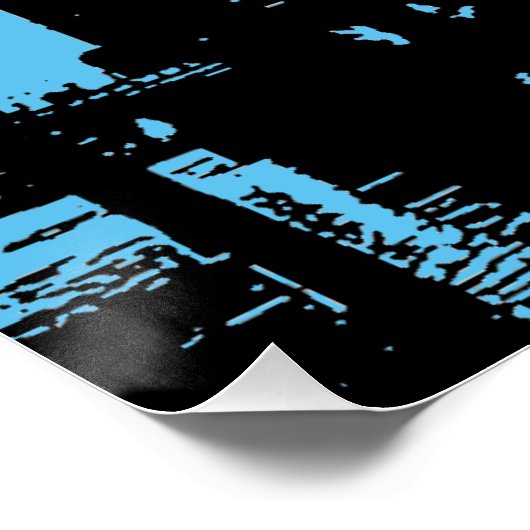 Blue Black Pop Art London Tower Bridge Poster (Ecke)