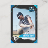Blue & Black Pro Baseball Trading Card Telefonnummerkarte (Vorderseite)