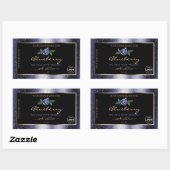 Blue Black Product Labels Sparkling Glitzer Logo Rechteckiger Aufkleber (Blatt)
