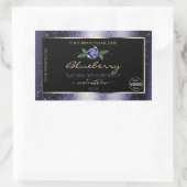 Blue Black Product Labels Sparkling Glitzer Logo Rechteckiger Aufkleber (Tasche)