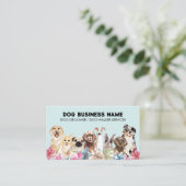 Blue Black QR Code Dog Grooming Visitenkarte (Stehend Vorderseite)