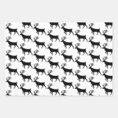 Blue Black & Red Woodland Stag White Geschenkpapier Set (Vorderseite 2)