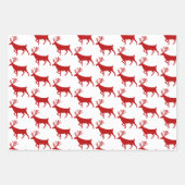 Blue Black & Red Woodland Stag White Geschenkpapier Set (Vorderseite 3)