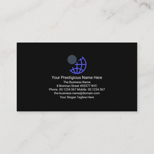 Blue Black Retro Columns Eigentümer CEO Visitenkarte (Rückseite)