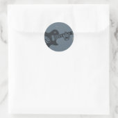Blue & Black Rustic Guitar Player Runder Aufkleber (Tasche)