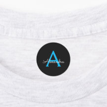 Blue Black Script Giron Monogram Name