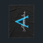Blue Black Script Giron Monogram Name Fleecedecke<br><div class="desc">Schwarz und Blau Monogramm Name Fleece Blanket. Das macht den perfekten 16 Geburtstag,  Hochzeit,  Brautparty,  Jubiläum,  Babydusche oder Junggeselinnen-Abschied Geschenk für jemanden,  der Lieben glamourösen Luxus und schicke Stile.</div>