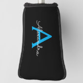 Blue Black Script Giron Monogram Name Golf Headcover (Rotieren 90)