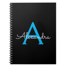 Blue Black Script Giron Monogram Name