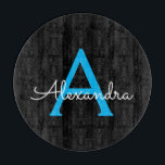 Blue Black Script Giron Monogram Name Schneidebrett<br><div class="desc">Blue und Black Simple Script Monogram Name Cutting Board. Dies macht den perfekten Abschluss,  Geburtstag,  Hochzeit,  Brautparty,  Jubiläum,  Babydusche oder Junggeselinnen-Abschied Geschenk für jemanden,  die Lieben glamourösen Luxus und schicke Stile.</div>