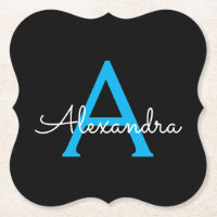 Blue Black Script Giron Monogram Name