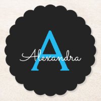 Blue Black Script Giron Monogram Name