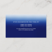 Blue Black Script Monogram Manager Business Card Visitenkarte (Rückseite)