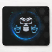 Blue & Black Simple Gorilla Face Mousepad (Vorne)