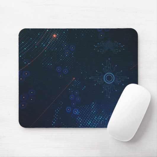 Blue Black Simple Technology Background Mousepad (Mit Mouse)