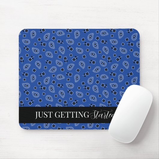 Blue & Black Small Paisley Mouse Pad Mousepad (Mit Mouse)