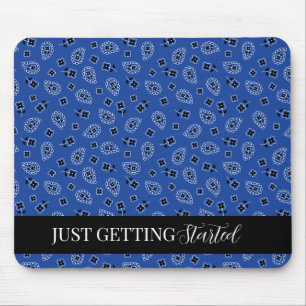 Blue & Black Small Paisley Mouse Pad Mousepad
