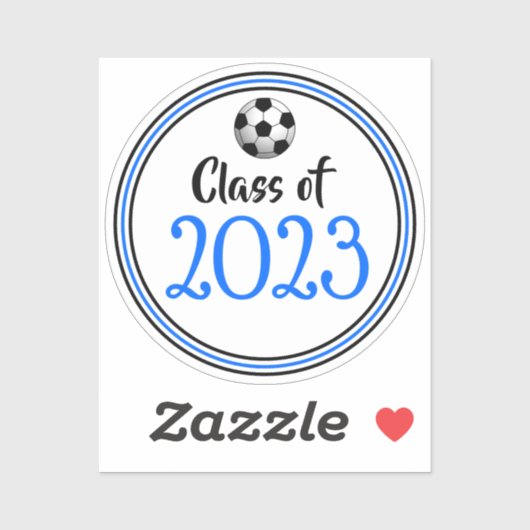Blue & Black Soccer Class Year Abschluss Aufkleber (Blatt)