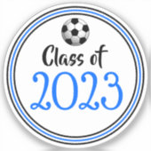 Blue & Black Soccer Class Year Abschluss Aufkleber (Vorderseite)