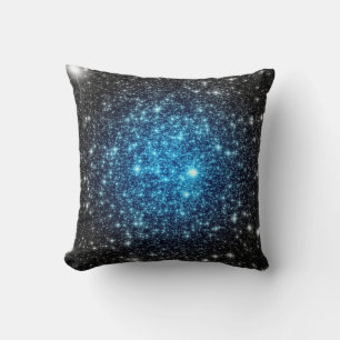 Blue Black Stars Pillow Kissen
