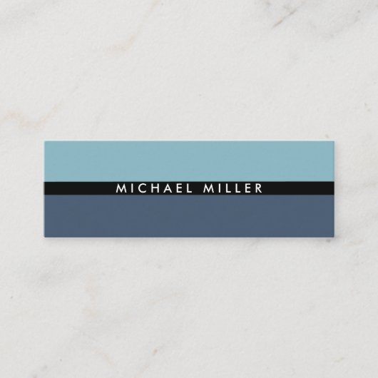 Blue black stripe einfacher Minimal smart Mini Visitenkarte (Vorderseite)