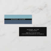 Blue black stripe einfacher Minimal smart Mini Visitenkarte (Vorne/Hinten)