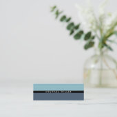 Blue black stripe einfacher Minimal smart Mini Visitenkarte (Stehend Vorderseite)
