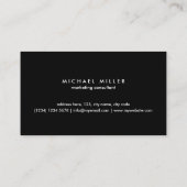 Blue black stripe einfacher Minimal smart Visitenkarte (Rückseite)
