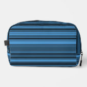 Blue Black Stripes Toilettenbeutel Waschbeutel (Vorderseite)