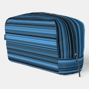 Blue Black Stripes Toilettenbeutel Waschbeutel