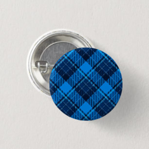 Blue Black Tartan Button