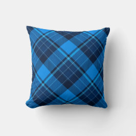 Blue Black Tartan Kissen