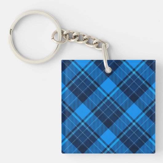 Blue Black Tartan Schlüsselanhänger (Vorderseite)