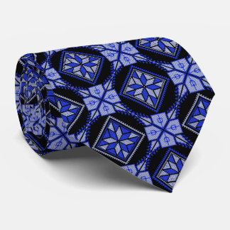 Blue & Black Tatreez Henna Thobe Muster Krawatte