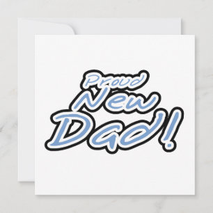 Blue/Black Text Proud New Dad Geschenke