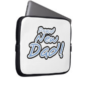 Blue/Black Text Proud New Dad Geschenke Laptopschutzhülle (Vorne Rechts)