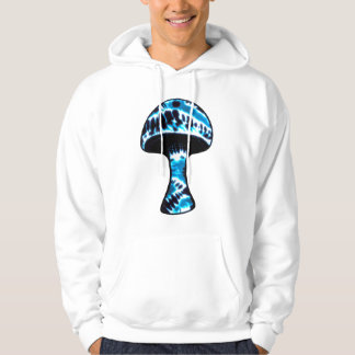 Blue Black TieDye Mushroom Hooded Sweatshirt