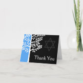 Blue Black Tree of Life Bar Mitzvah Danke (Vorderseite)