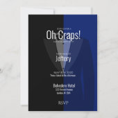 Blue Black Tuxedo Bachelor Party Save the Date (Vorderseite)